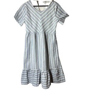 Fantastic Fawn Linen Dress Large Cottage‎ Core Ruffle Lined Lagenlook